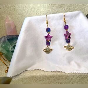 Galaxy earrings with stars